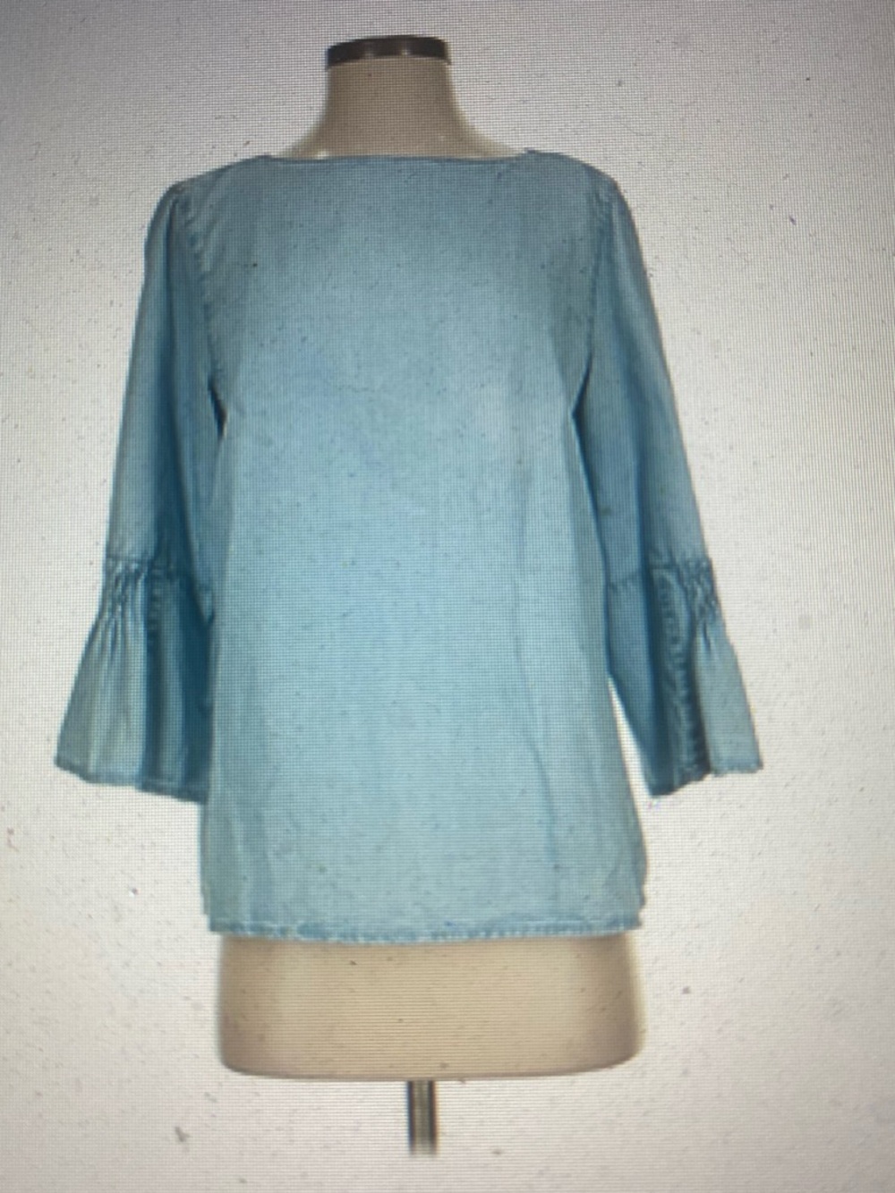 J. Jill Light Blue Bell-Sleeve Tunic Blouse